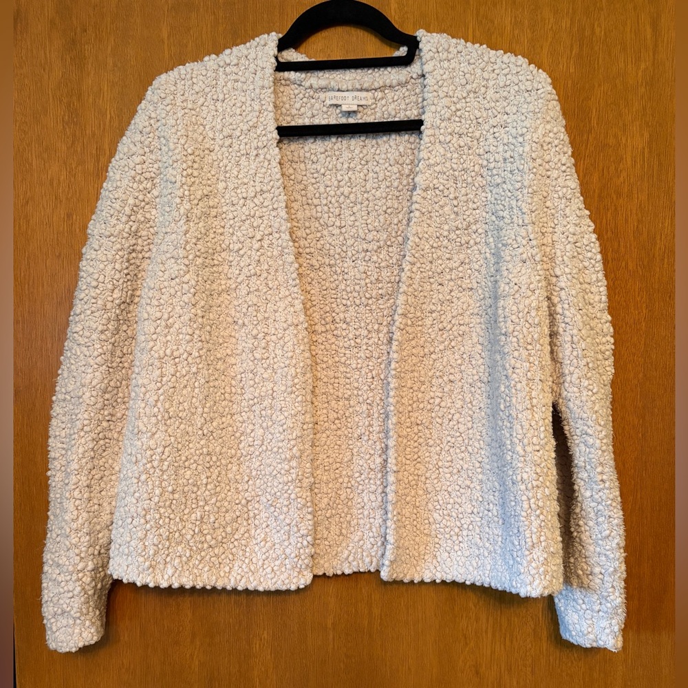 Barefoot dreams boucle cardigan, large, cream